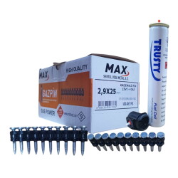 Akdeniz MAX Gazlı Tabanca Çivisi 2,7 mm 25 ve 32 mm 1000 Çivi + 1 Gaz - 1
