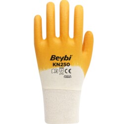 BEYBİ KN250 Pamuk Nitril Eldiven Sarı NO: 10 - 1