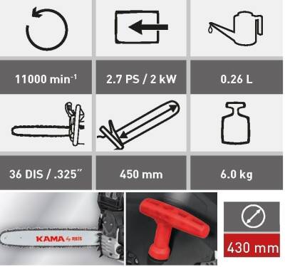 KAMA BY REİS 46cc Motorlu Testere - 2