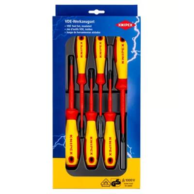 Knipex 00 20 12 V04 VDE Tornavida Paketi Düz Başlı - 1