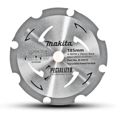 Makita B-20650 Fibercement Kesim Daire Testere 185x4 Diş - 1