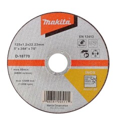 Makita D-18770 İnox Kesme Taşı-Düz 125x1.2 mm - MAKİTA AKSESUAR