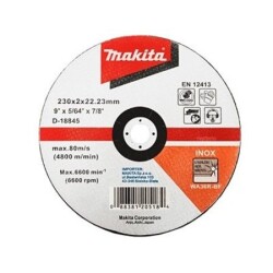 Makita D-18845 İnox Kesme Taşı-Bombeli 230x2 mm - MAKİTA AKSESUAR