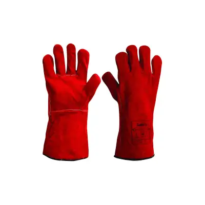 Max Safety Kaynakçı Deri Eldiven Kırmızı - 1