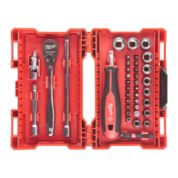 Milwaukee 1/4 inç Cırcır ve Tornavida Kollu Set 38 Parça 4932479096 - Milwaukee