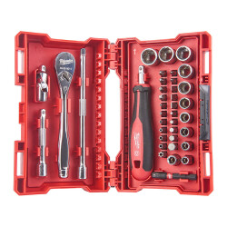 Milwaukee 1/4 inç Cırcır ve Tornavida Kollu Set 38 Parça 4932479096 - 2