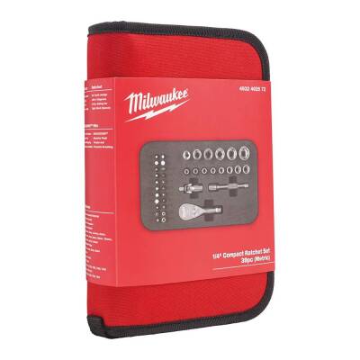 Milwaukee 1/4 inç Kompakt Cırcır Seti 39 Parça 4932492672 - 2