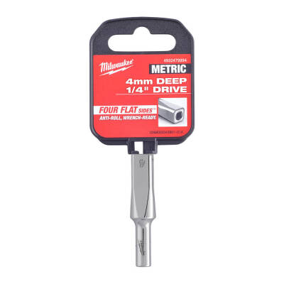 Milwaukee 1/4 inç Krom Derin Lokma 4 mm 4932479994 - 1