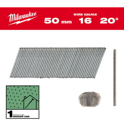 Milwaukee 16G 20° İnce Başlı Çivi 50 mm 2000 Adet 4932492585 - 1