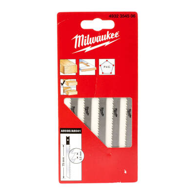 Milwaukee A5035/A5041 U Şaftlı Ahşap Dekupaj Testere Bıçağı 75 mm 5'li 4932354506 - 1