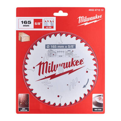 Milwaukee Ahşap Daire Testere Bıçağı 165 x 15,87 mm 40 Diş 4932471312 - 2