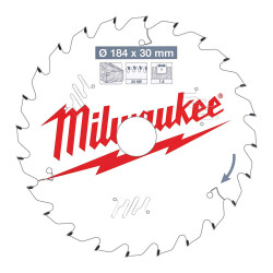 Milwaukee Ahşap Daire Testere Bıçağı 184 x 30 mm 24 Diş 4932471297 - 2