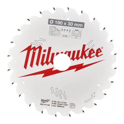 Milwaukee Ahşap Daire Testere Bıçağı 190 x 30 mm 24 Diş 4932471300 - 2