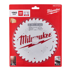 Milwaukee Ahşap Daire Testere Bıçağı 190 x 30 mm 36 Diş 4932471301 - Milwaukee