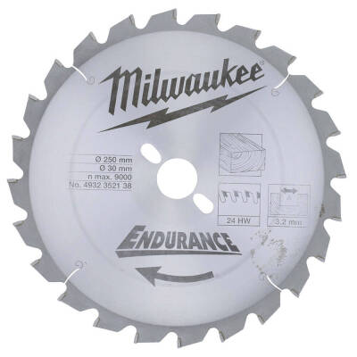 Milwaukee Ahşap Daire Testere Bıçağı 250 x 30 mm 24 Diş 4932352138 - 2