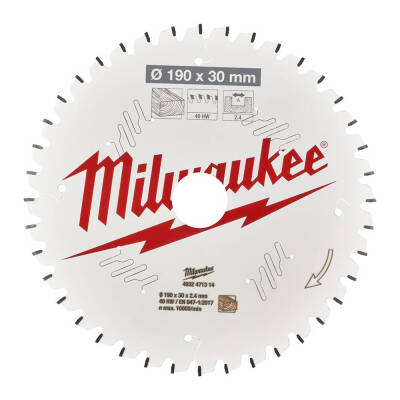 Milwaukee Ahşap Gönye Kesme Testere Bıçağı 190 x 30 mm 40 Diş 4932471314 - 1