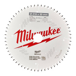 Milwaukee Ahşap Gönye Kesme Testere Bıçağı 216 x 30 mm 60 Diş 4932471317 - Milwaukee