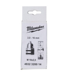 Milwaukee Anahtarlı Mandren 3,0-16 mm M18 x 2,5 Emniyet Vidalı 4932320014 - Milwaukee