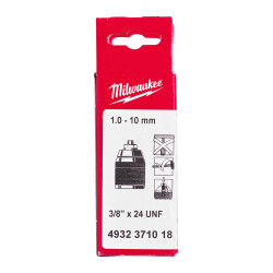 Milwaukee Anahtarsız Metal Mandren 1,0-10 mm 3/8 inç x 24 Tek Bilezikli Emniyet Vidalı 4932371018 - Milwaukee
