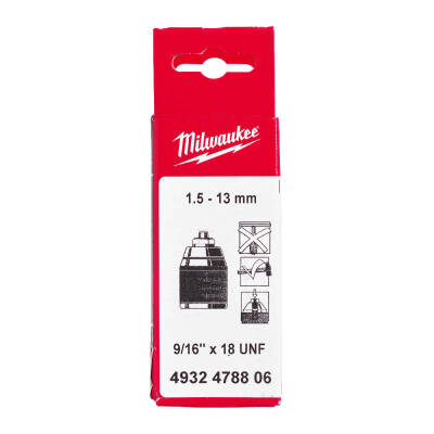 Milwaukee Anahtarsız Metal Mandren 1,5-13 mm 9/16 inç x 18 Tek Bilezikli Endüstriyel Emniyet Vidalı 4932478806 - 2