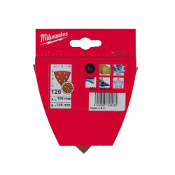 Milwaukee Delta (Üçgen) Zımpara Kağıdı 105 x 105 mm 120 Kum 5'li 4932358494 - Milwaukee