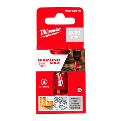 Milwaukee Diamond Max 1/4 inç Hex Elmas Fayans Delme Ucu 20 mm 4932498348 - 2