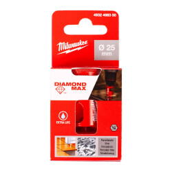 Milwaukee Diamond Max 1/4 inç Hex Elmas Fayans Delme Ucu 25 mm 4932498350 - 2