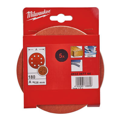 Milwaukee Eksantrik Zımpara Diski 125 mm 180 Kum 5'li 4932367744 - 1