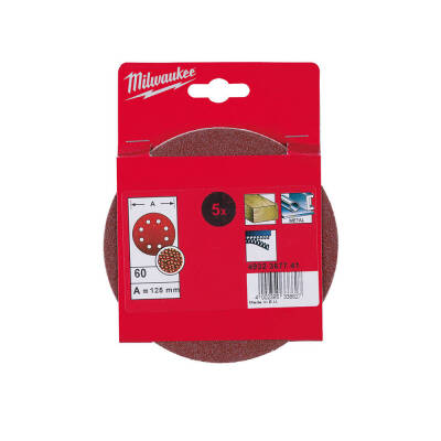 Milwaukee Eksantrik Zımpara Diski 125 mm 60 Kum 5'li 4932367741 - 1