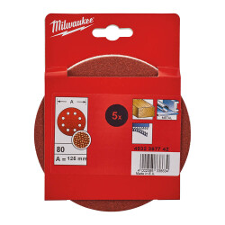 Milwaukee Eksantrik Zımpara Diski 125 mm 80 Kum 5'li 4932367742 - Milwaukee