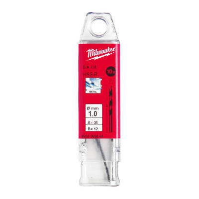 Milwaukee HSS-R Metal Matkap Ucu 1,0 x 34 mm 10'lu 4932363444 - 1
