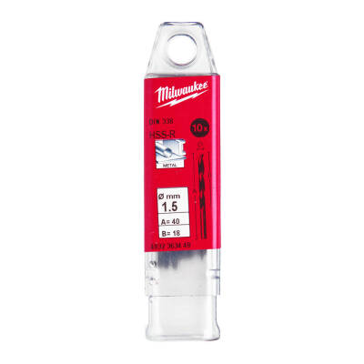 Milwaukee HSS-R Metal Matkap Ucu 1,5 x 40 mm 10'lu 4932363449 - 1