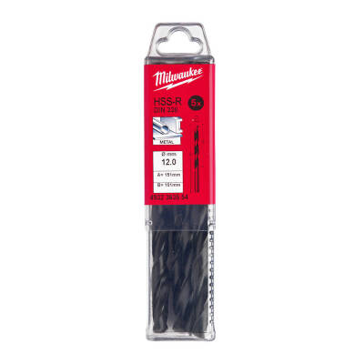 Milwaukee HSS-R Metal Matkap Ucu 12,0 x 151 mm 5'li 4932363554 - 1