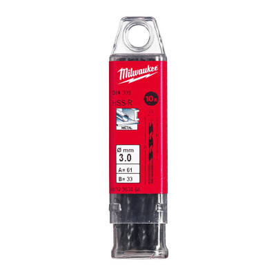 Milwaukee HSS-R Metal Matkap Ucu 3,0 x 61 mm 10'lu 4932363464 - 1