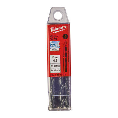 Milwaukee HSS-R Metal Matkap Ucu 6,8 x 109 mm 10'lu 4932363502 - 1