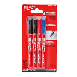 Milwaukee INKZALL İnce Uçlu Kalem Renkli 4'lü 48223165 - 2