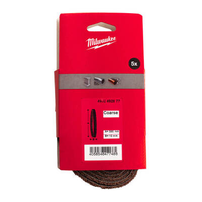 Milwaukee Keçe Şerit Eğe Zımparası 10 x 330 mm Kaba 5'li 4932492877 - 1