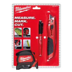 Milwaukee Maket Bıçağı, Metre ve Marker Seti 3'lü 4932459375 - Milwaukee