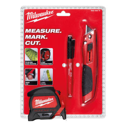 Milwaukee Maket Bıçağı, Metre ve Marker Seti 3'lü 4932459375 - 1