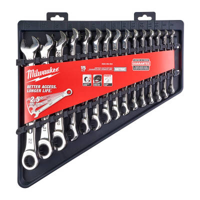 Milwaukee MAX BITE Cırcırlı Kombine Anahtar Seti 15 Parça Metrik 4932464994 - 3