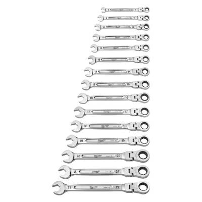 Milwaukee MAX BITE Mafsallı Cırcırlı Kombine Anahtar Seti 15 Parça 4932478558 - 2