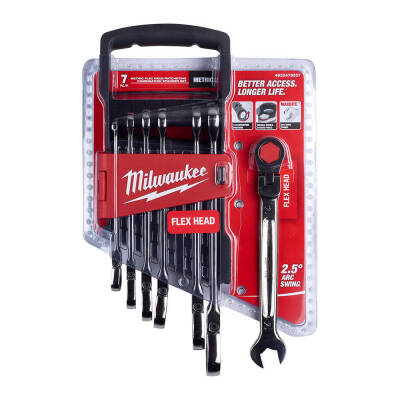 Milwaukee MAX BITE Mafsallı Cırcırlı Kombine Anahtar Seti 7 Parça 4932478557 - 1