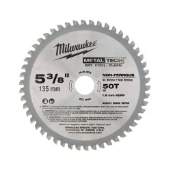 Milwaukee Metal Kesme Daire Testere Bıçağı 135 x 20 mm 50 Diş 48404075 - Milwaukee