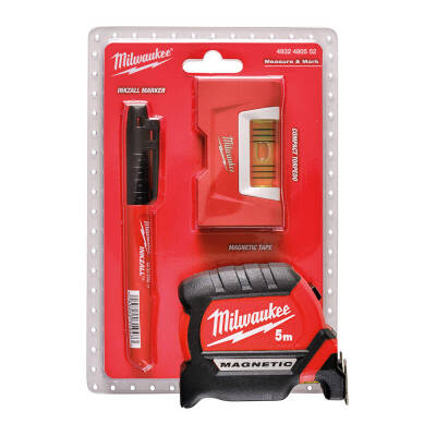 Milwaukee Ölçüm ve İşaretleme Seti 5 m Metre, Kalem, Terazi 4932480552 - 1