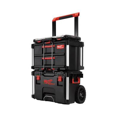 Milwaukee PACKOUT Başlangıç Seti Tekerlekli Kutu, 2 Çekmeceli Kutu, İnce Organizer 4932479957 - 1