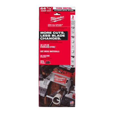 Milwaukee Premium Şerit Testere Bıçağı 1139,83 mm 12/14 TPI 3'lü 48390611 - 1