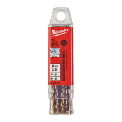 Milwaukee RED Kobalt HSS-G Co Metal Matkap Ucu 3,0 x 61 mm 10'lu 4932373336 - Milwaukee