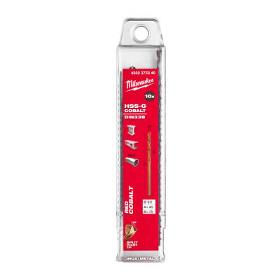 Milwaukee RED Kobalt HSS-G Co Metal Matkap Ucu 4,2 x 75 mm 10'lu 4932373340 - 1