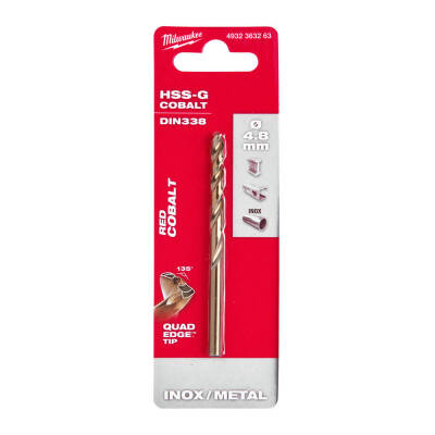 Milwaukee RED Kobalt HSS-G Co Metal Matkap Ucu 4,8 x 86 mm 4932363263 - 1