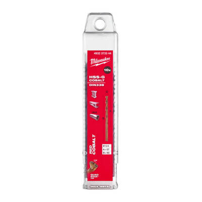 Milwaukee RED Kobalt HSS-G Co Metal Matkap Ucu 5,5 x 93 mm 10'lu 4932373344 - 1